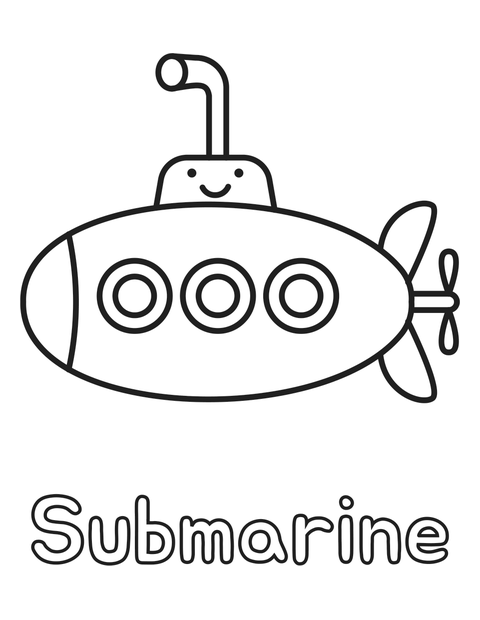 Submarine coloring page