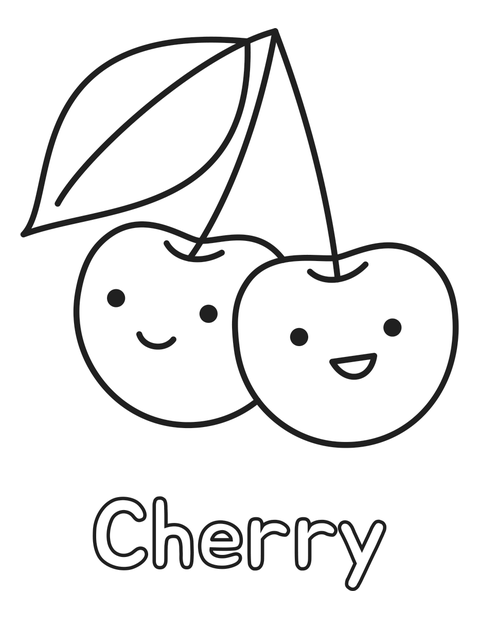 Cherry coloring page