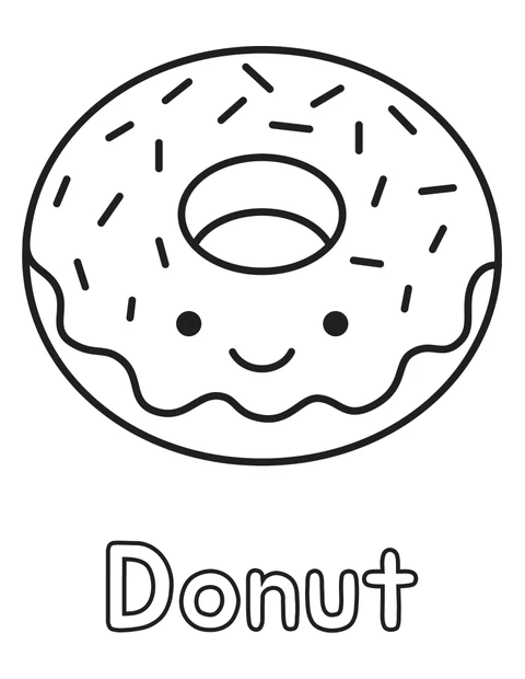 Donut coloring page