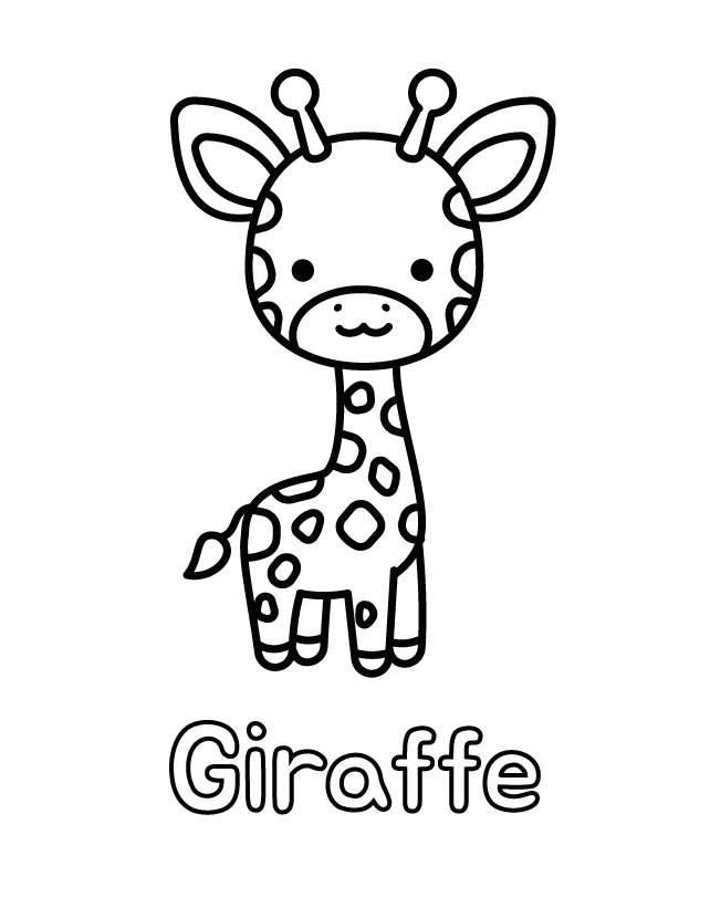 Free printable coloring page for toddlers: Giraffe