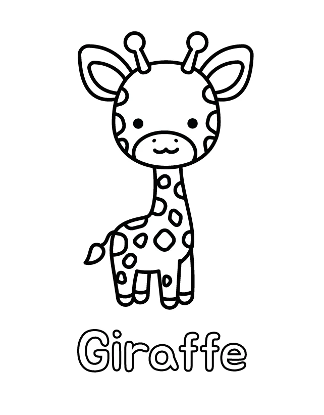 Free printable coloring page for toddlers: Giraffe
