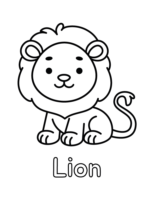 Free printable coloring page for toddlers: Lion